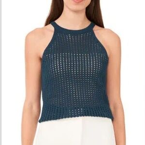 Halogen Knit Tank Top Sleeveless Open Weave 100% Cotton Blend Size XXL